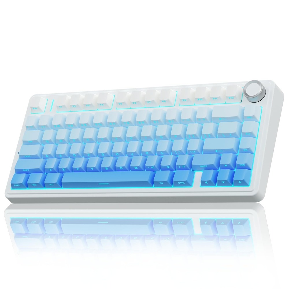 AULA F75 Pro Wireless Mechanical Keyboard 75% Hot Swappable RGB Linear White